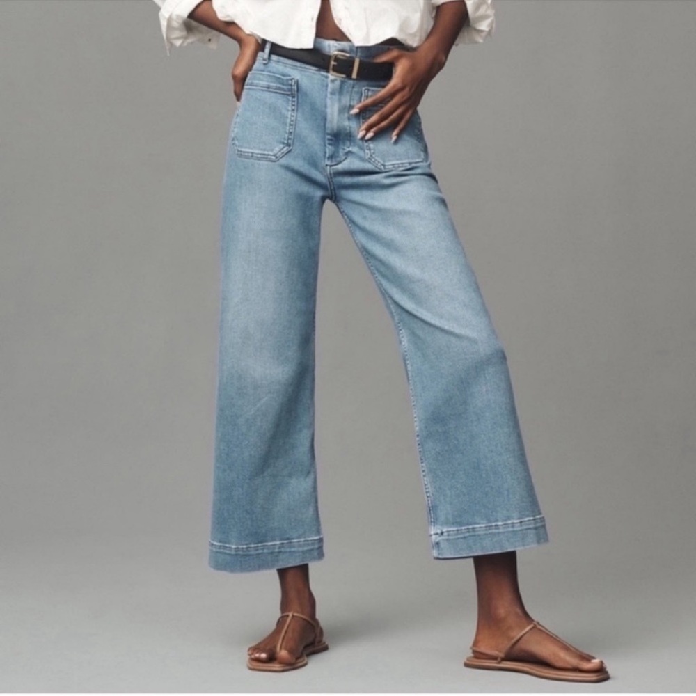 Anthropologie Colette Crop Wide-Leg Jeans by Maeve
